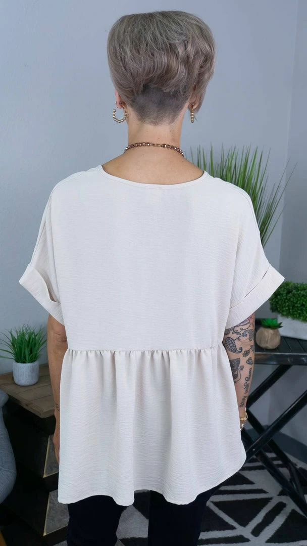 The ZigZag Stripe Oatmeal City Sleek Top TOPS & TUNICS