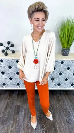 The ZigZag Stripe Oatmeal Elegant Look Top