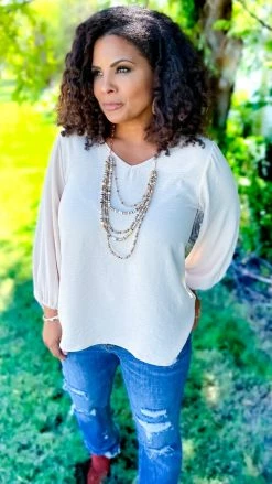 The ZigZag Stripe Oatmeal Elegant Look Top