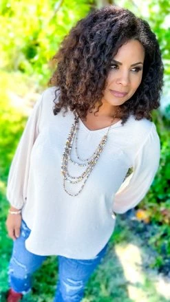 The ZigZag Stripe Oatmeal Elegant Look Top