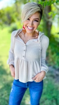 The ZigZag Stripe TOPS & TUNICS Oatmeal Sweet Nothing Top