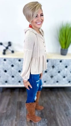 The ZigZag Stripe TOPS & TUNICS Oatmeal Sweet Nothing Top