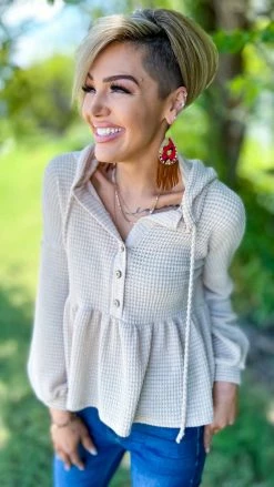 The ZigZag Stripe TOPS & TUNICS Oatmeal Sweet Nothing Top