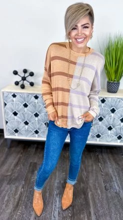 The ZigZag Stripe TOPS & TUNICS Only I Matter Sweater