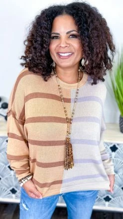 The ZigZag Stripe TOPS & TUNICS Only I Matter Sweater