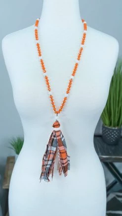 Your Fashion Wholesale Orange Kathryn Tassel Necklace [NO RETURNS]