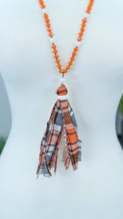 Your Fashion Wholesale Orange Kathryn Tassel Necklace [NO RETURNS]