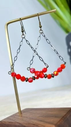 Lost & Found ACCESSORIES Orange Sophie Crystal Earrings