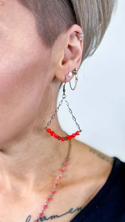 Lost & Found ACCESSORIES Orange Sophie Crystal Earrings