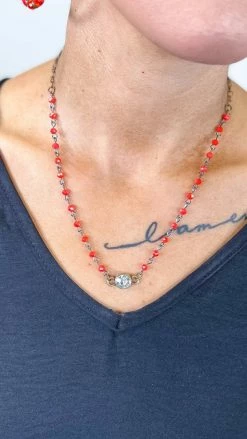 Lost & Found Orange Sophie Crystal Necklace
