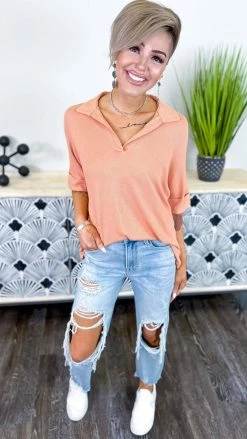 The ZigZag Stripe TOPS & TUNICS Orange Sunshine Girl Top