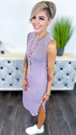 The ZigZag Stripe DRESSES Orchid Romantic Nights Dress [NO RETURNS]