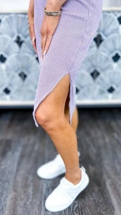 The ZigZag Stripe DRESSES Orchid Romantic Nights Dress [NO RETURNS]