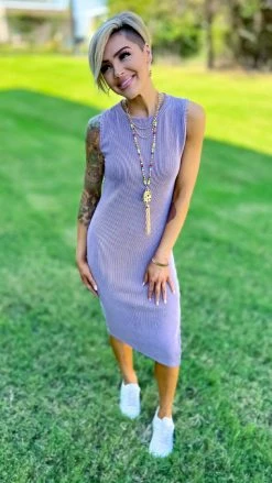 The ZigZag Stripe DRESSES Orchid Romantic Nights Dress [NO RETURNS]