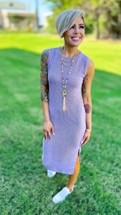 The ZigZag Stripe DRESSES Orchid Romantic Nights Dress [NO RETURNS]