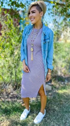 The ZigZag Stripe DRESSES Orchid Romantic Nights Dress [NO RETURNS]