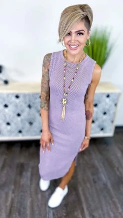 The ZigZag Stripe DRESSES Orchid Romantic Nights Dress [NO RETURNS]