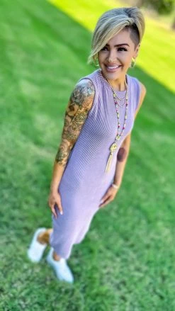 The ZigZag Stripe DRESSES Orchid Romantic Nights Dress [NO RETURNS]