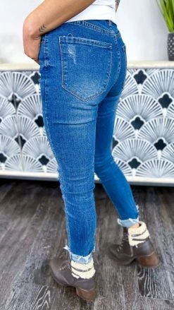 The ZigZag Stripe BOTTOMS Original Distressed Skinny Jeans