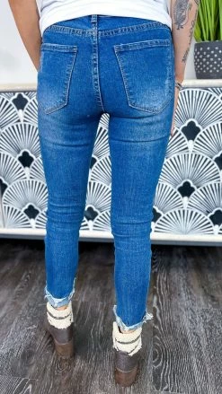 The ZigZag Stripe BOTTOMS Original Distressed Skinny Jeans