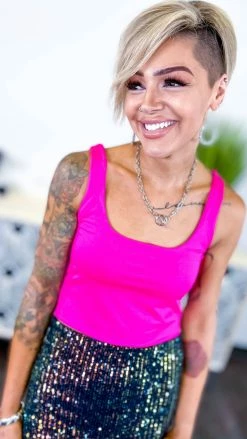 The ZigZag Stripe Bramis Pink Crop Brami