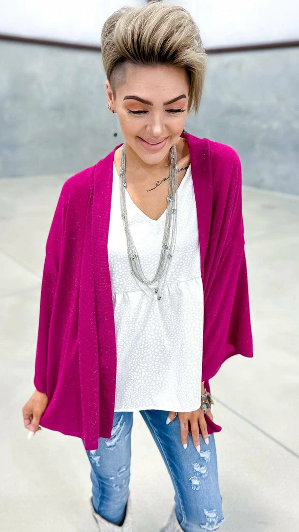 The ZigZag Stripe OUTERWEAR Pink Chime In Cardigan