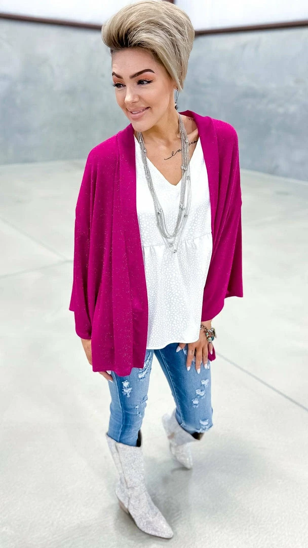 The ZigZag Stripe OUTERWEAR Pink Chime In Cardigan