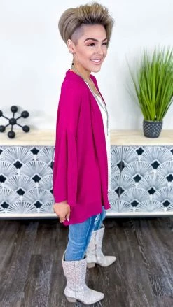 The ZigZag Stripe OUTERWEAR Pink Chime In Cardigan