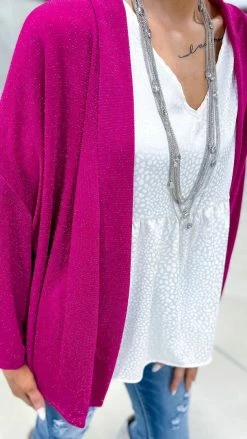 The ZigZag Stripe OUTERWEAR Pink Chime In Cardigan