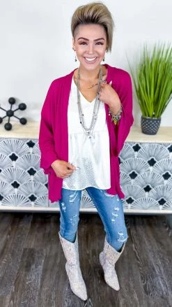 The ZigZag Stripe OUTERWEAR Pink Chime In Cardigan