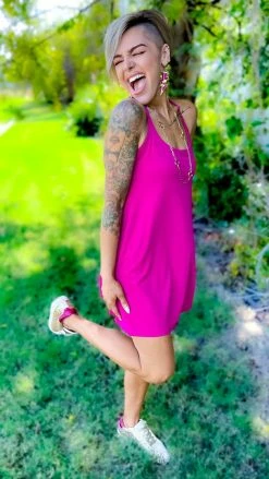 The ZigZag Stripe Pink Cycle Queen Dress