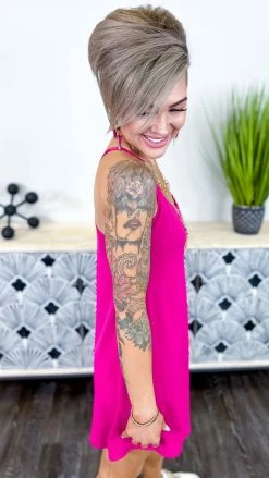 The ZigZag Stripe Pink Cycle Queen Dress