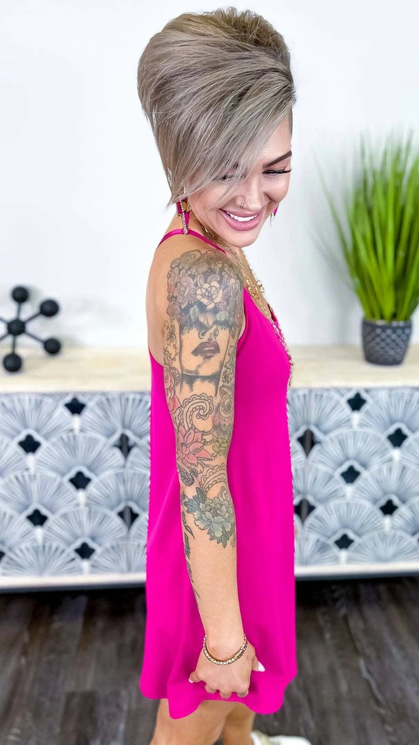 The ZigZag Stripe Pink Cycle Queen Dress