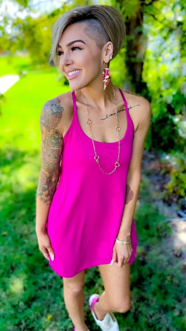 The ZigZag Stripe Pink Cycle Queen Dress