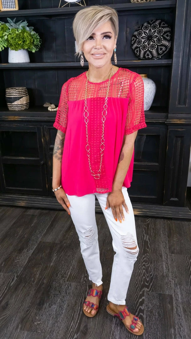 BiBi Pink Exchanging Stories Top TOPS & TUNICS