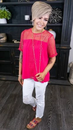 BiBi Pink Exchanging Stories Top TOPS & TUNICS