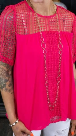 BiBi Pink Exchanging Stories Top TOPS & TUNICS