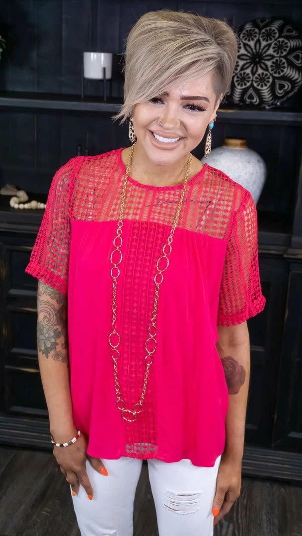 BiBi Pink Exchanging Stories Top TOPS & TUNICS