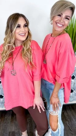 The ZigZag Stripe Short Sleeve Tops Pink Giving Ideas Top