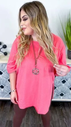 The ZigZag Stripe Short Sleeve Tops Pink Giving Ideas Top