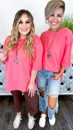 The ZigZag Stripe Short Sleeve Tops Pink Giving Ideas Top