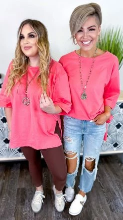 The ZigZag Stripe Short Sleeve Tops Pink Giving Ideas Top