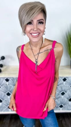 The ZigZag Stripe TOPS & TUNICS Pink Glam Gal Tank