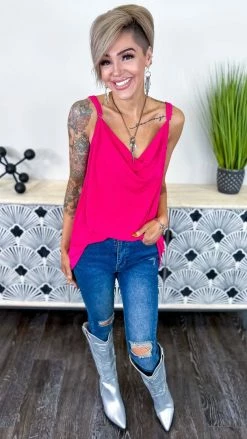 The ZigZag Stripe TOPS & TUNICS Pink Glam Gal Tank