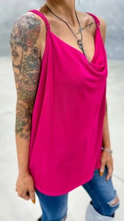 The ZigZag Stripe TOPS & TUNICS Pink Glam Gal Tank