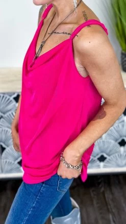 The ZigZag Stripe TOPS & TUNICS Pink Glam Gal Tank