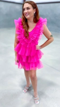 The ZigZag Stripe DRESSES Pink Glamour Hour Dress