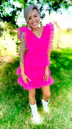 The ZigZag Stripe DRESSES Pink Glamour Hour Dress