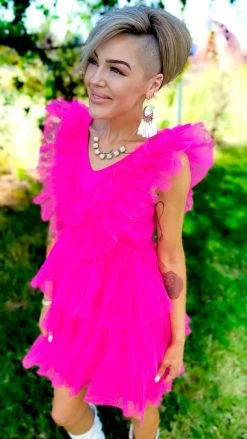 The ZigZag Stripe DRESSES Pink Glamour Hour Dress