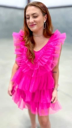 The ZigZag Stripe DRESSES Pink Glamour Hour Dress